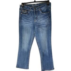 Royal Premium Jeans Women's Size 6 Embroidered Whiskers Bleu Denim